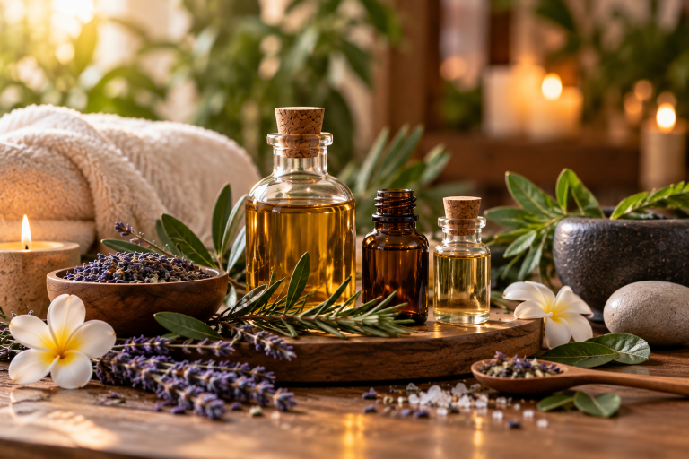 Aceites Esenciales y Aromaterapia | ARTSPAMA Alicante Aceites de masaje, hierbas aromáticas y velas en un ambiente relajante de bienestar en ARTSPAMA Alicante
