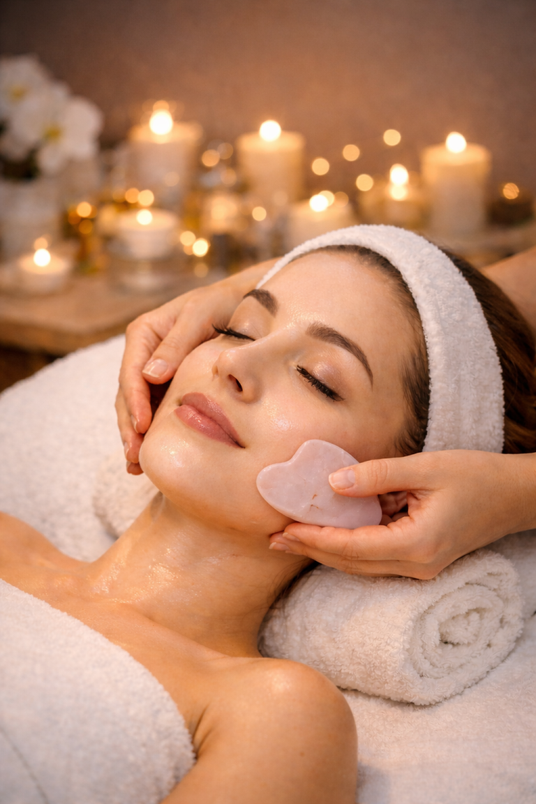 Tratamiento facial hidratante con masaje Gua Sha