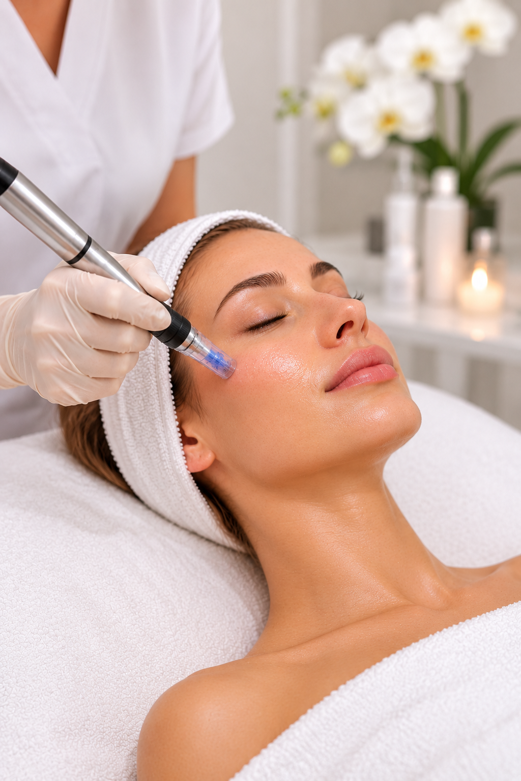 Facial Microneedling in Alicante Facial microneedling treatment with Dermapen in Alicante to improve skin texture and radiance