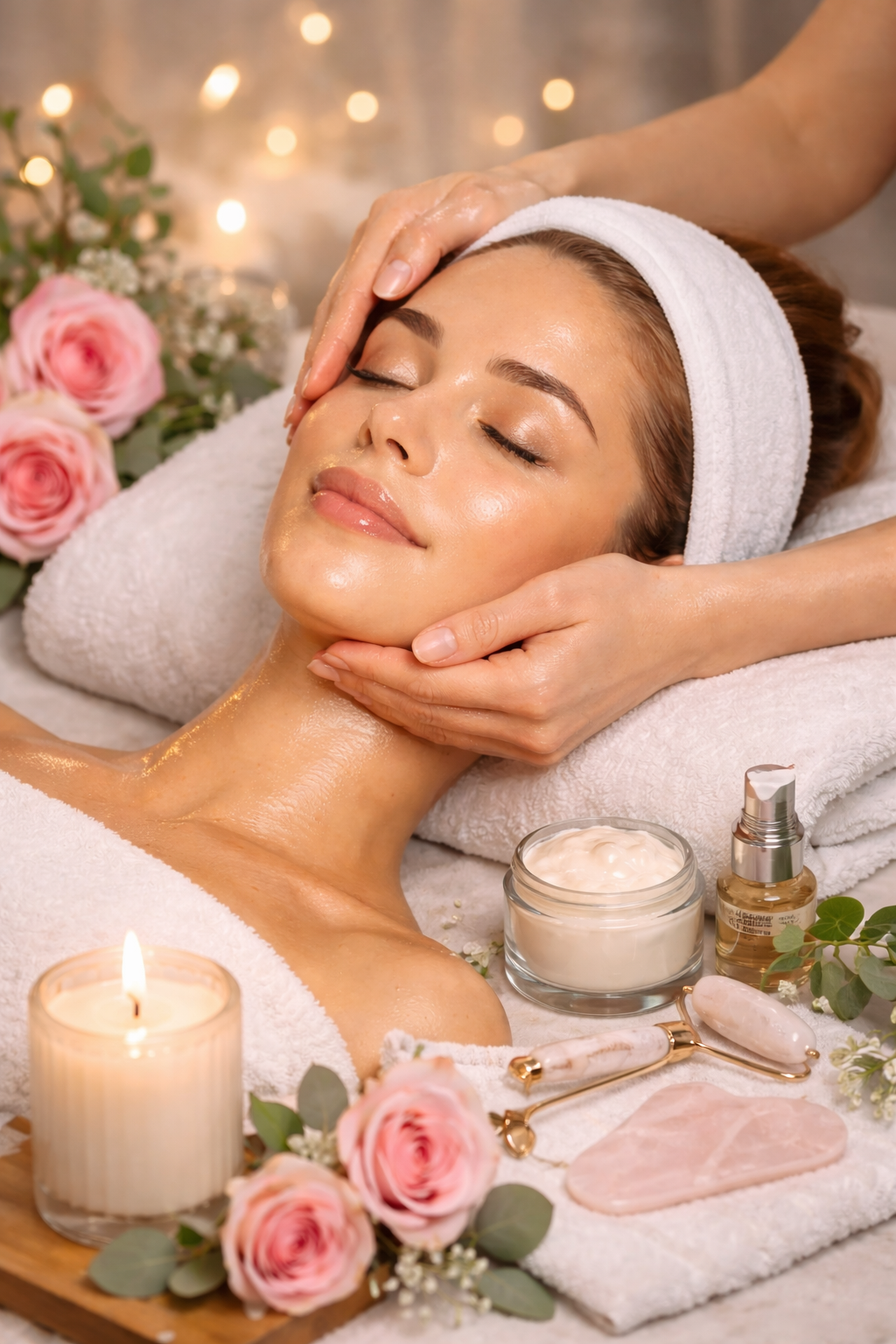 Masaje facial para piel radiante y luminosa